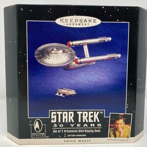 1996 Hallmark Star Trek 30 Years•Set of 2 ornaments•Kirk's voice•NIB